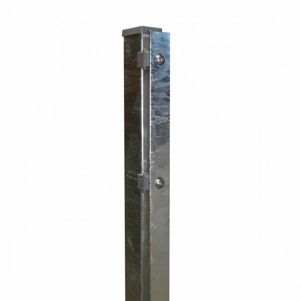 Zaunpfosten mit Flacheisenleiste und Kunststoffkappe, 60/40, GZ-S